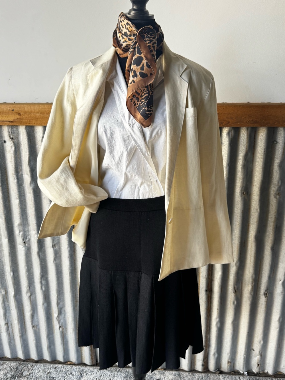 St John  Black Pleated Skirt